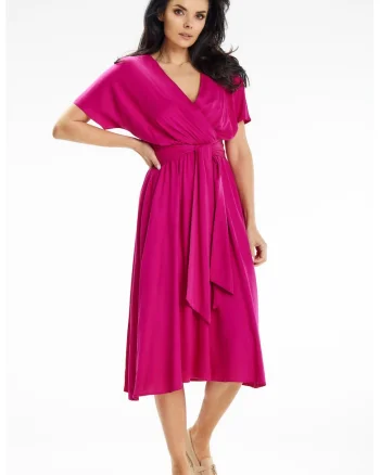 Midi Rochie Maneca scurta Lejer A642