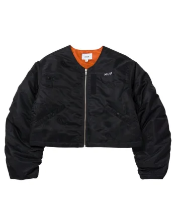 Geaca crop cu maneci bufante,