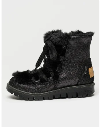 Cizme impermeabile cu garnituri de blana sintetica si tehnologie Gore-Tex, Negru