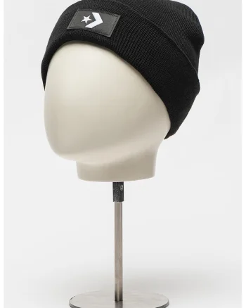 Caciula unisex cu aplicatie logo Short Dome, Negru
