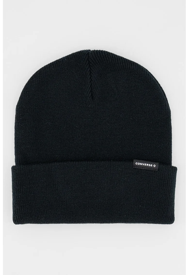 Caciula unisex cu model uni, Alb/Negru