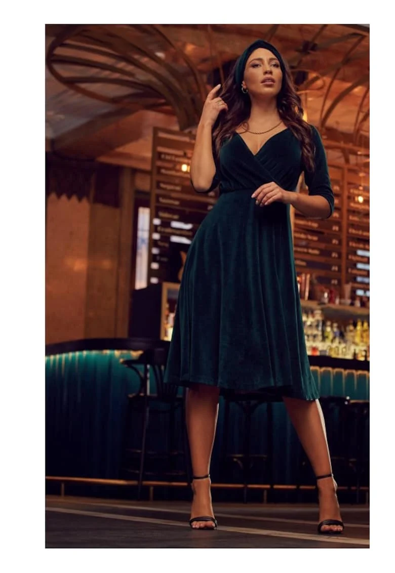 Rochie midi, Bumbac, Roz