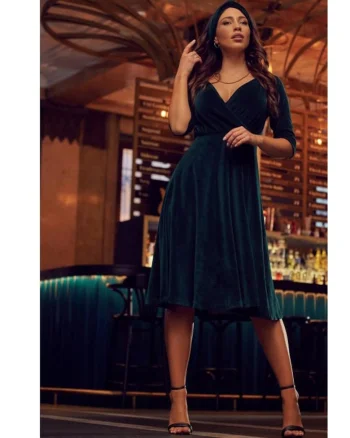 Rochie midi, Bumbac, Roz