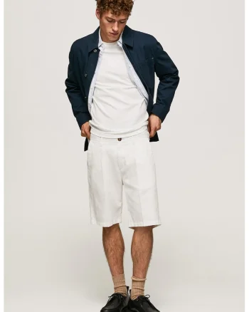 Pantaloni scurti chino cu 4 buzunare, Alb