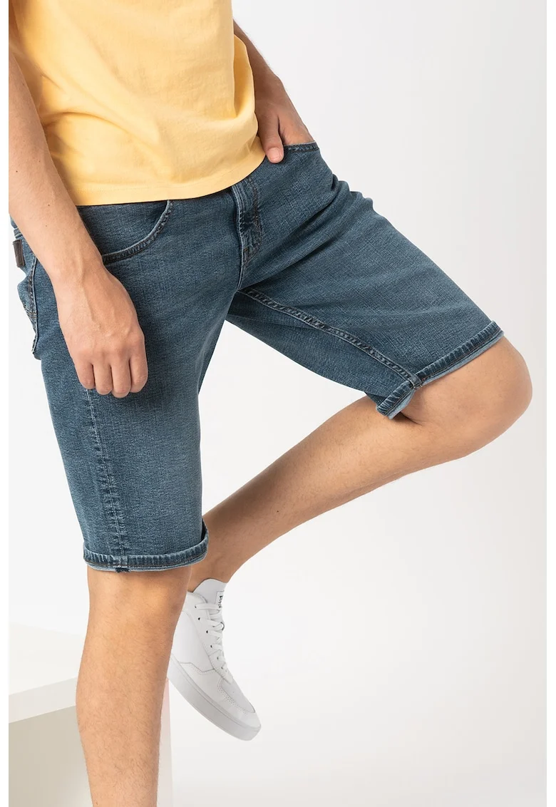 Bermude din denim Sling Shot, Albastru inchis