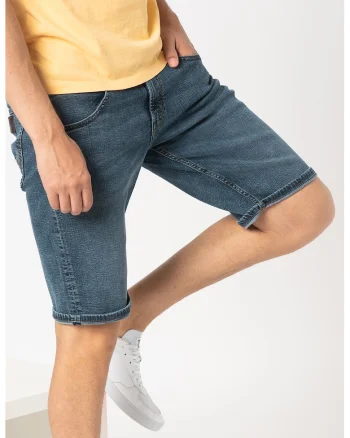 Bermude din denim Sling Shot, Albastru inchis