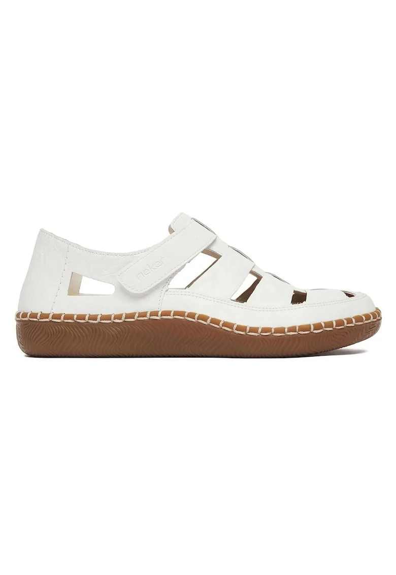 Pantofi dama,  piele naturala, velcro, alb,