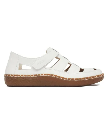 Pantofi dama,  piele naturala, velcro, alb,
