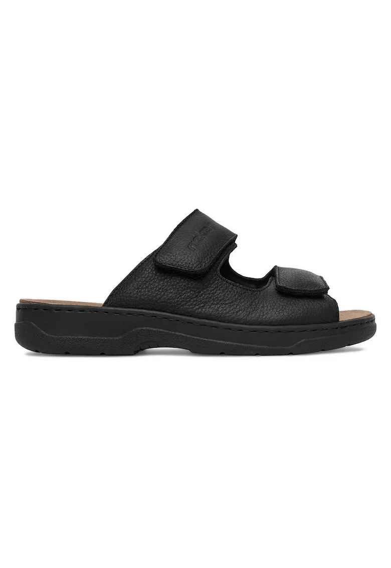 Papuci  piele naturala, negru,