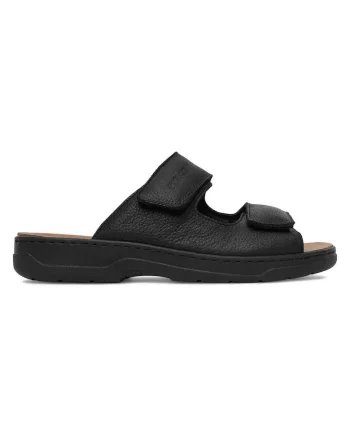 Papuci  piele naturala, negru,