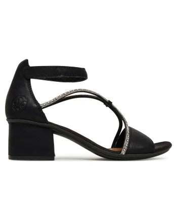 Sandale dama,  negru, inchidere Velcro, material textil,