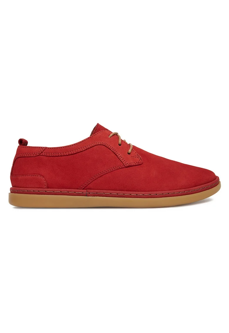Pantofi barbati,  casual, piele naturala, rosu,