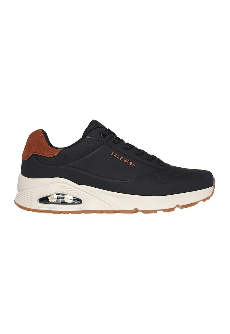Pantofi sport cu insertii de piele intoarsa Uno-Suited On Air, Alb/Negru