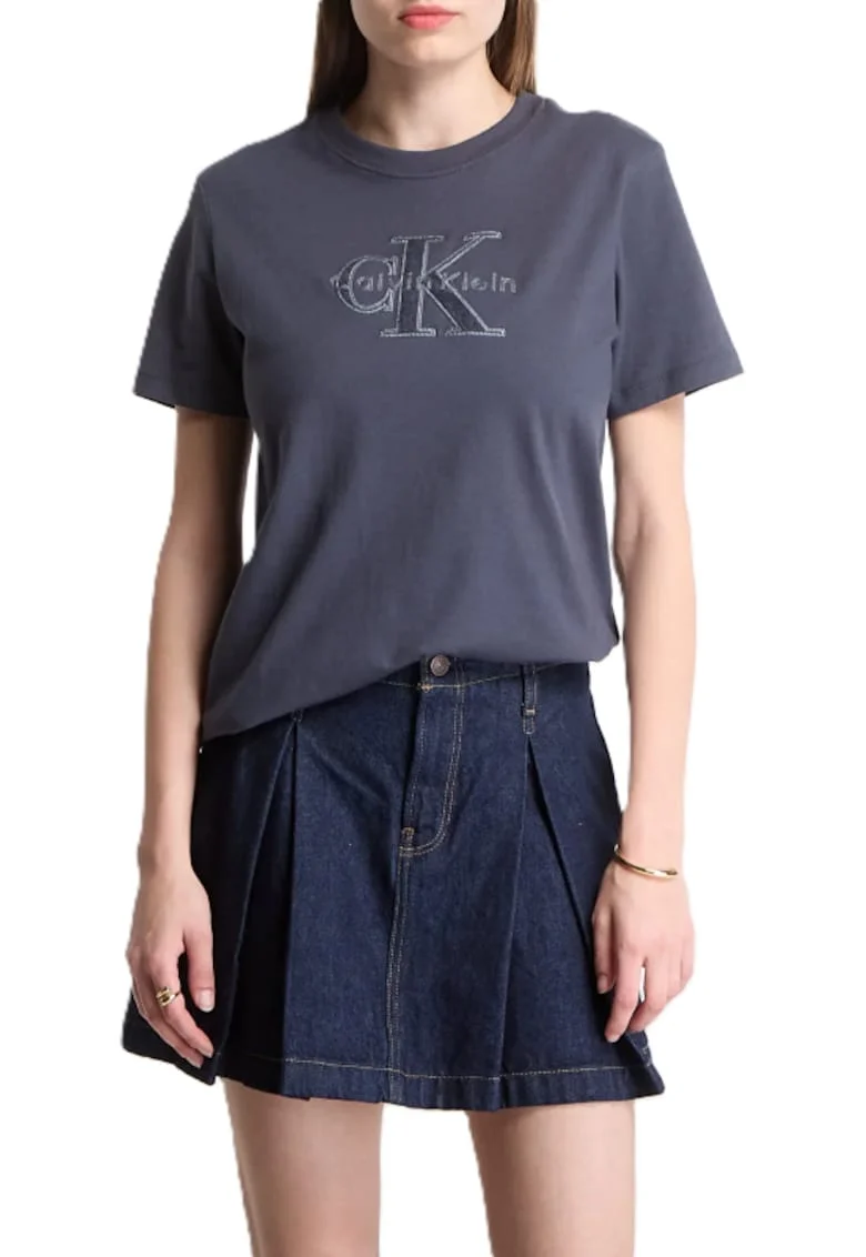 Tricou dama,  Bumbac, Gri.