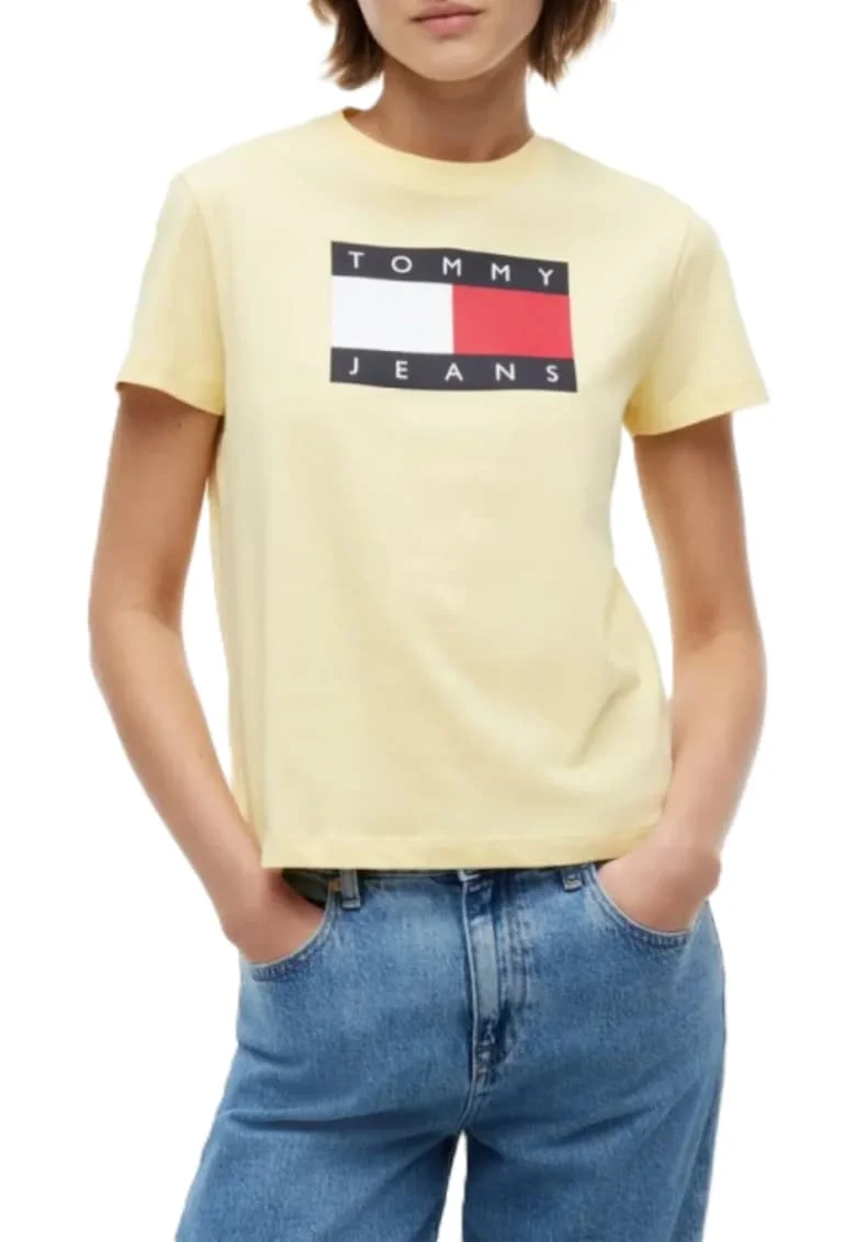 Tricou dama,  Bumbac, Galben
