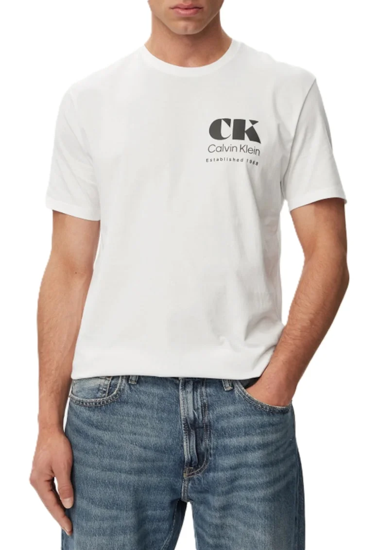 Tricou barbati,  Bumbac,Alb