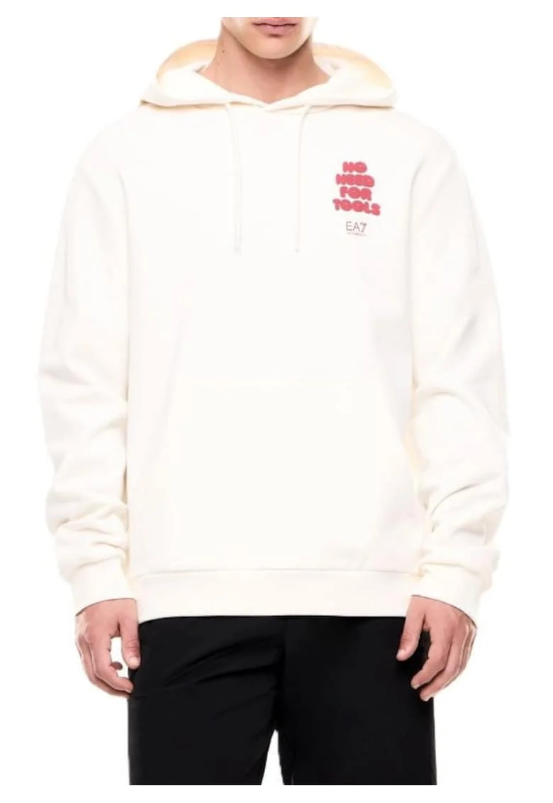 Hanorac barbati TRAIN GRAPHIC SERIES M HOODIE RN COFT SPORTS,  Bumbac, Alb, Alb
