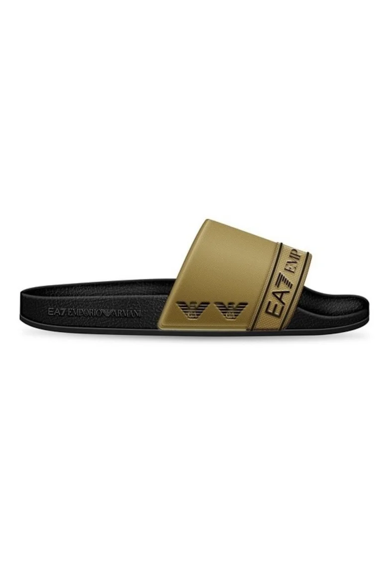 Papuci barbati,  Sintetic, Negru, Negru