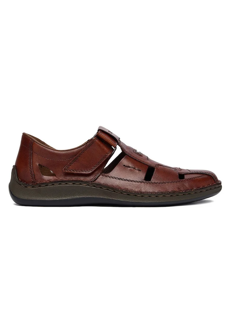 Pantofi barbati,  piele naturala, velcro, maro