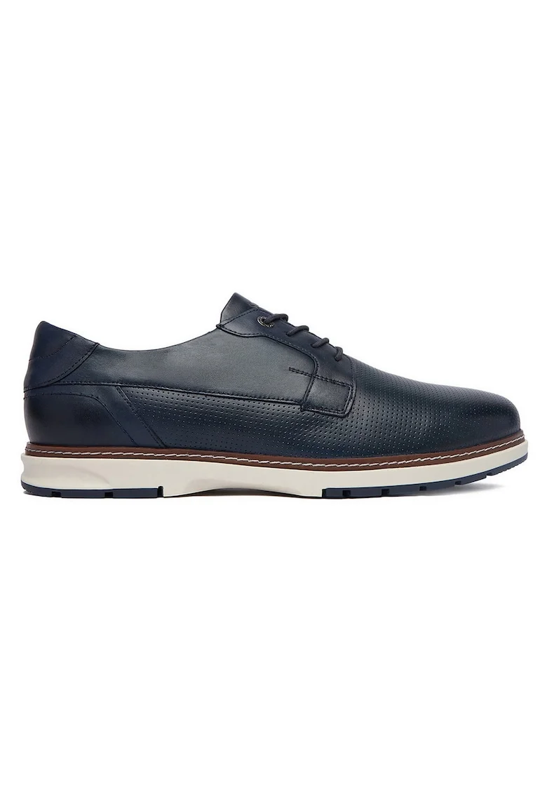 Pantofi barbati,  bleumarin, piele naturala varf rotund