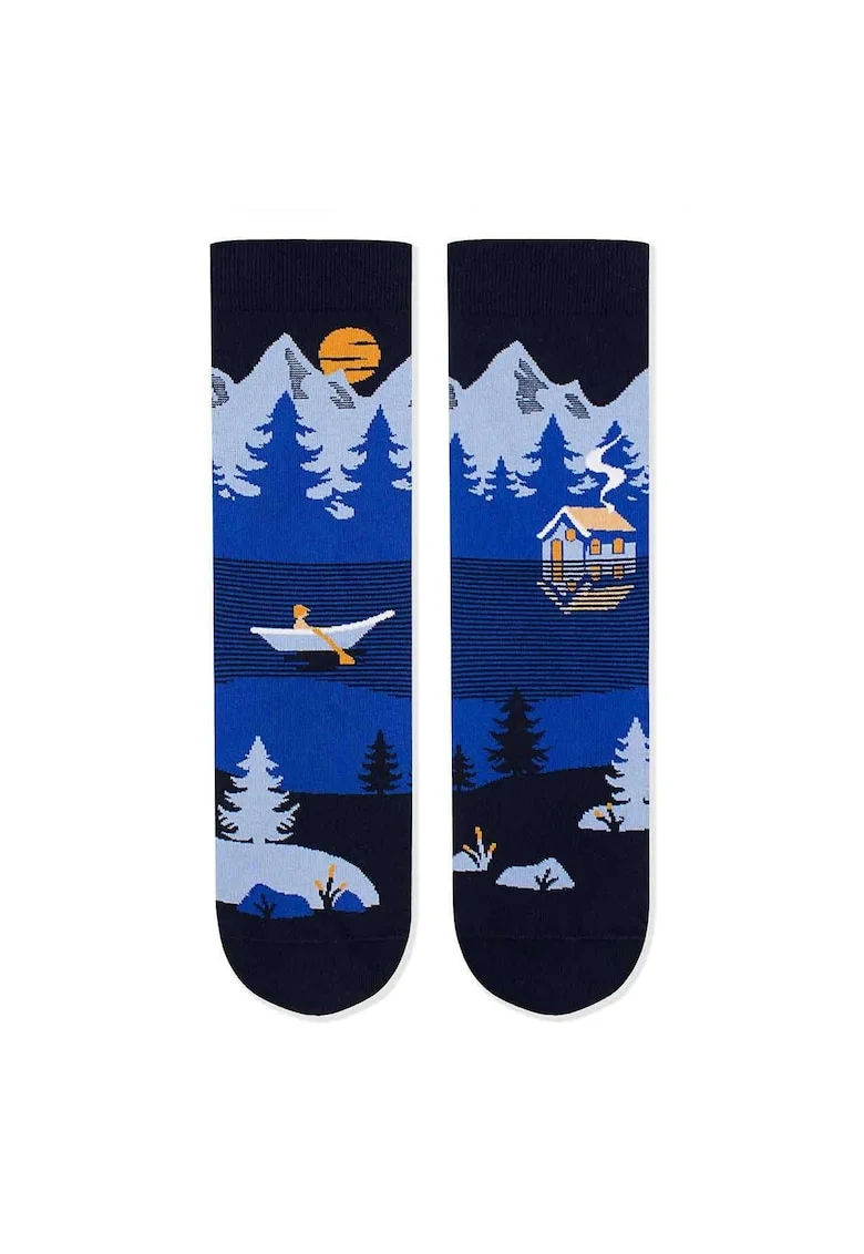 Sosete bumbac Arty Socks Peisaj Montan Albastru