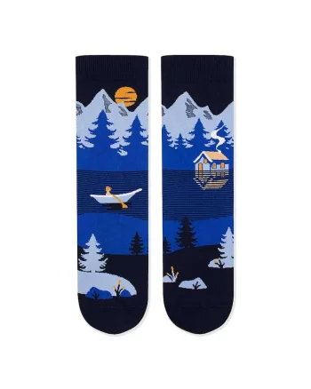Sosete bumbac Arty Socks Peisaj Montan Albastru