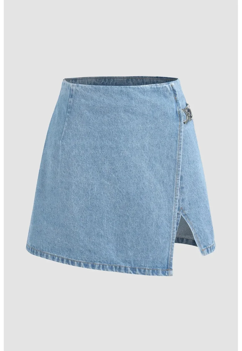 Pantaloni scurti denim,  talie inalta