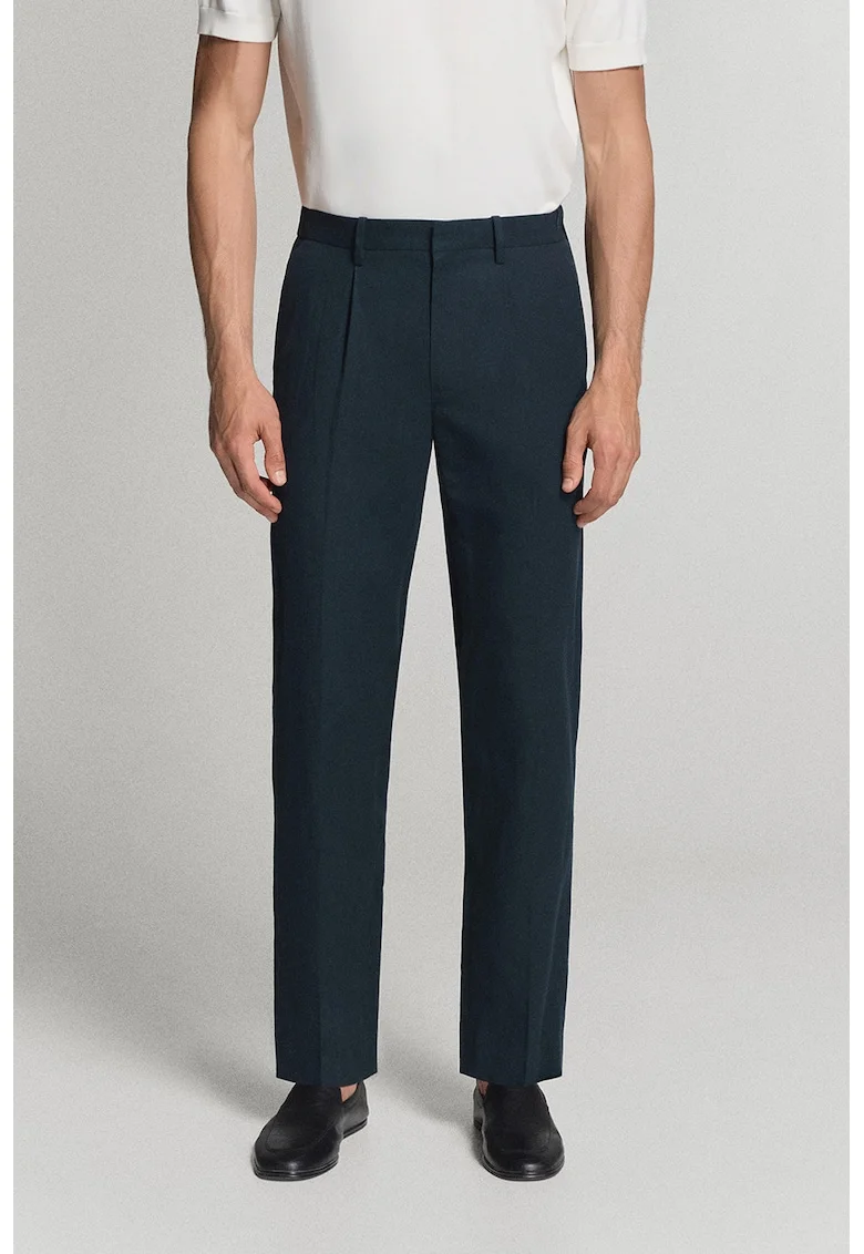 Pantaloni eleganti slim-fit din amestec de lyocell, Albastru ultramarin