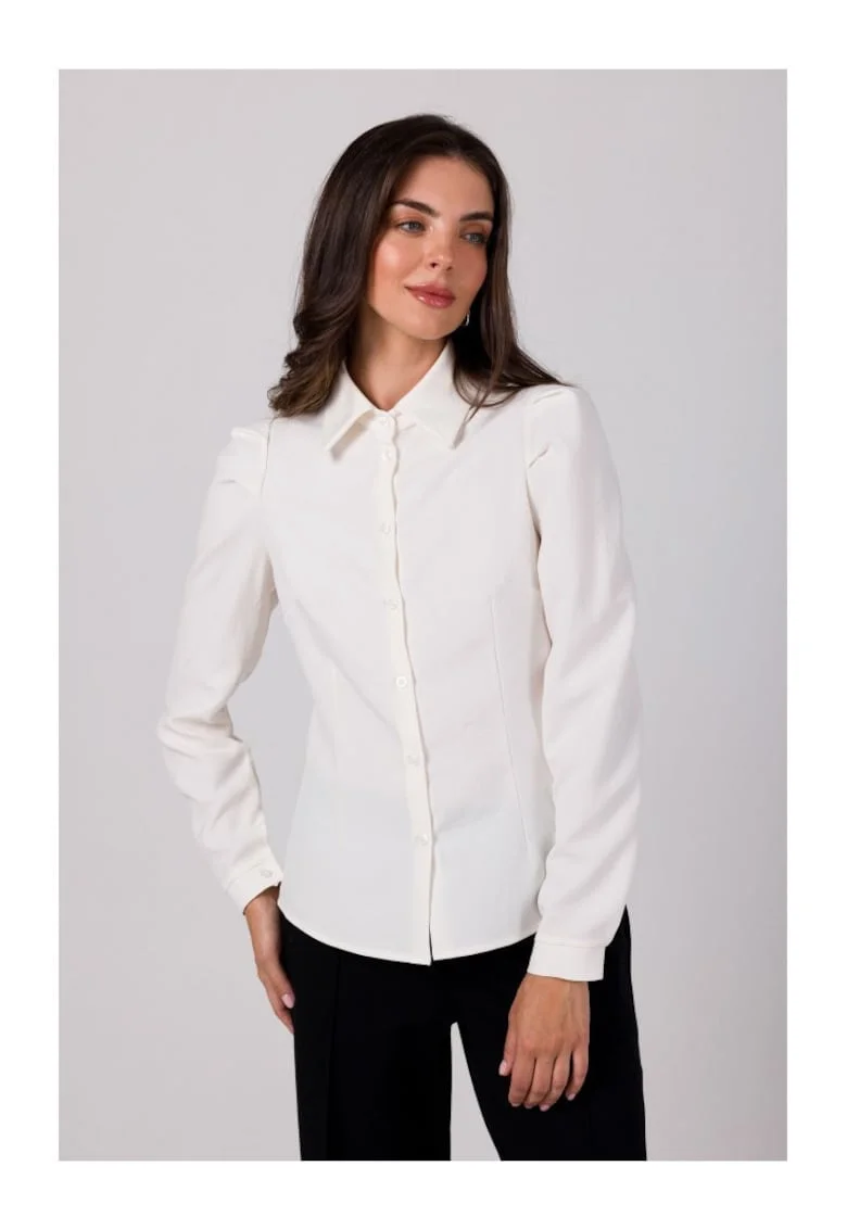 Camasa de dama cu maneca lunga  Annamue B277 crem, Alb