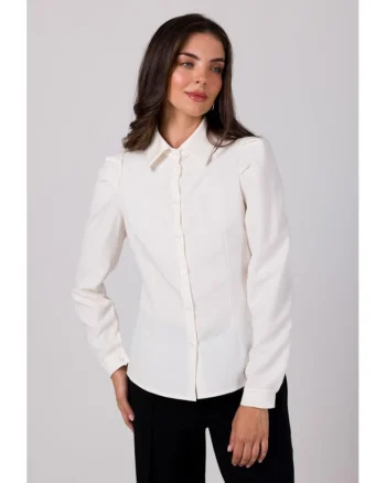 Camasa de dama cu maneca lunga  Annamue B277 crem, Alb