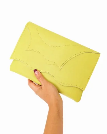 Plic galben handmade  din piele naturala