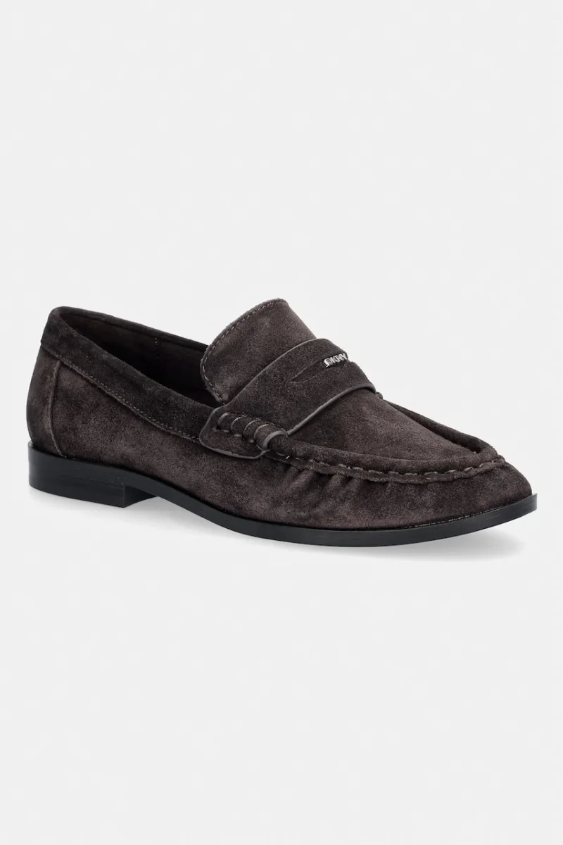 DKNY loafers slip-on pentru femei din piele întoarsă DAWES