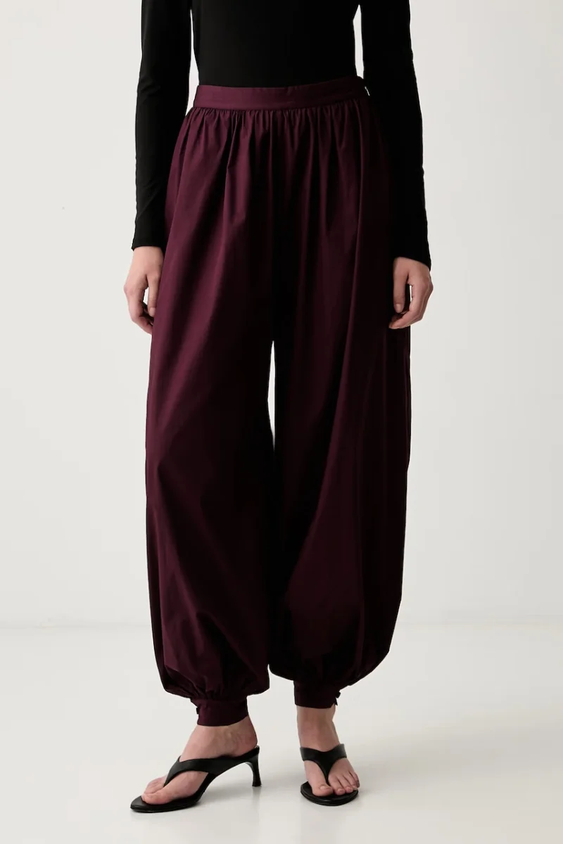 Rotate pantaloni pentru femei din bumbac