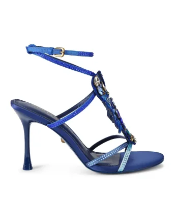 Kurt Geiger London sandale cu toc înalt Lobster Sandal Blue Fabric