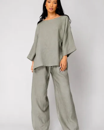 Set Kalie II Bluza si Pantalon lung 100% in Khaki