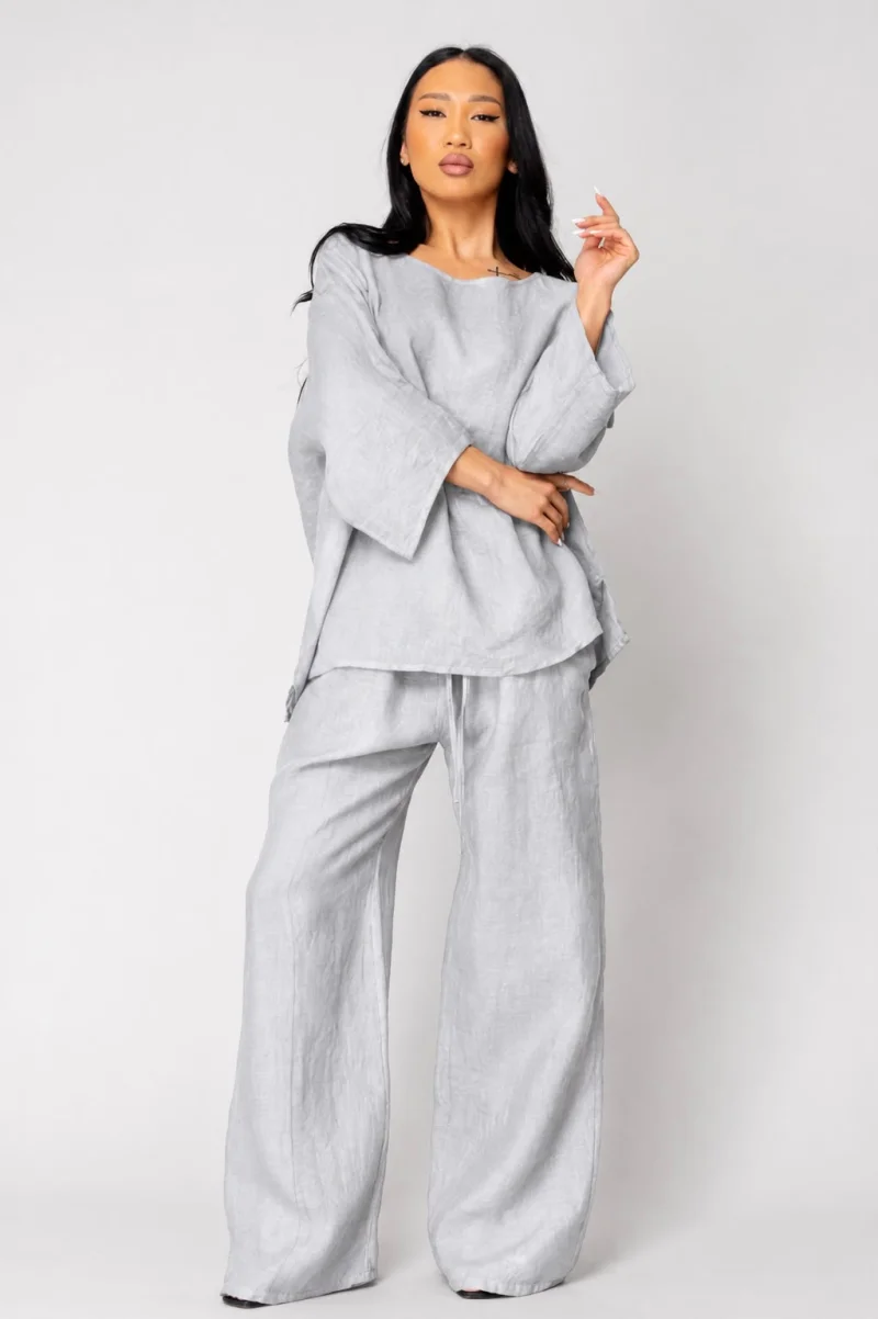 Set Kalie II Bluza si Pantalon lung 100% in Light Grey