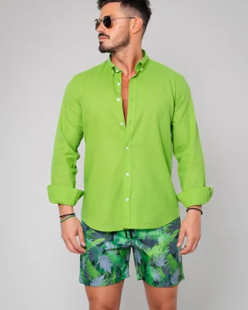Camasa din 100% In de plaja Green
