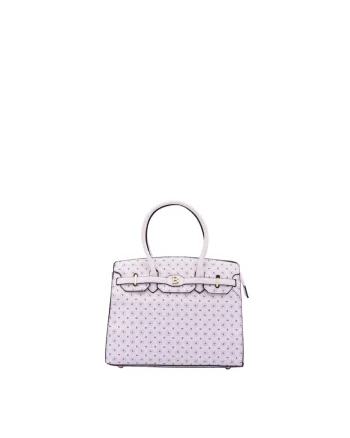 Geanta shopper din piele ecologica cu model logo, Alb