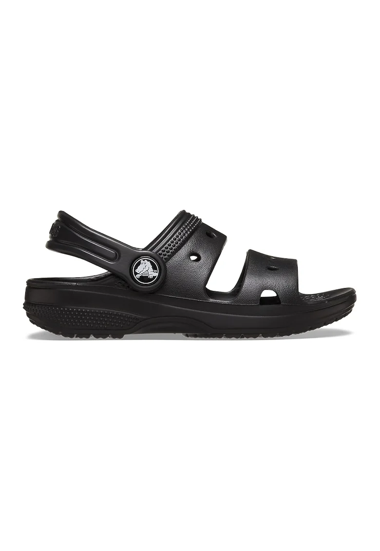 Sandale slingback cu model uni, Negru