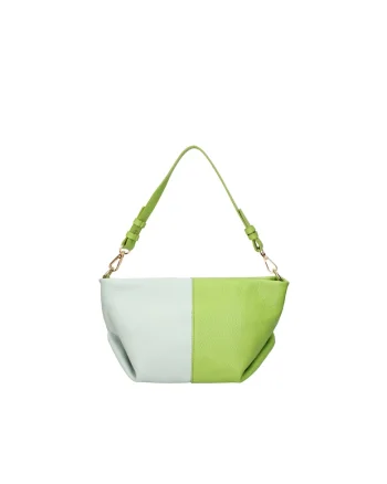 Geanta hobo din piele, Verde pal/Verde fistic