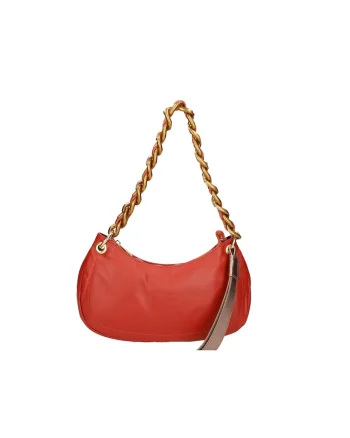 Geanta de piele cu de lantdwqfwq, Portocaliu inchis/Bronz, 14 x 32 x 8 CM