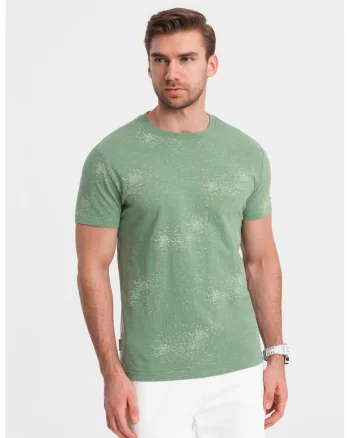 Tricou de bumbac cu imprimeu, Verde aquamarin