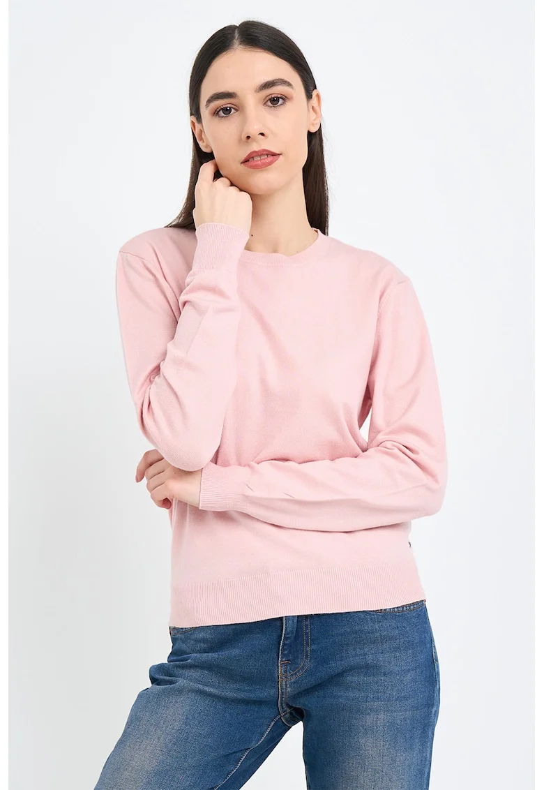 Pulover tricotat fin, Roz pastel