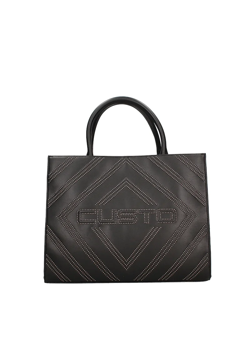 Geanta tote cu logo Silvana Nova, Negru
