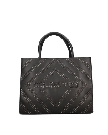 Geanta tote cu logo Silvana Nova, Negru