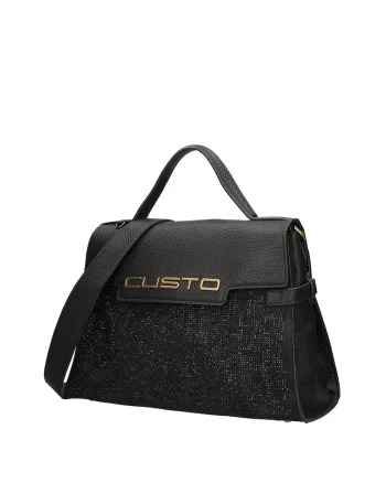 Geanta de piele ecologica cu logo in relief Ultra, Negru