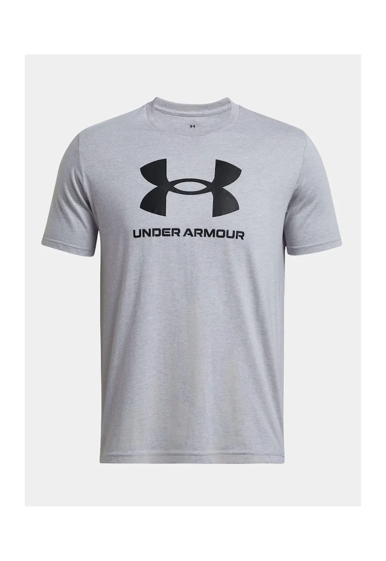 Tricou lejer cu imprimeu logo, Gri