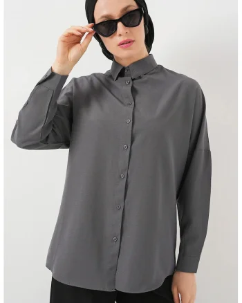 Camasa dama HiCCUP Relaxed Fit gri, Gri