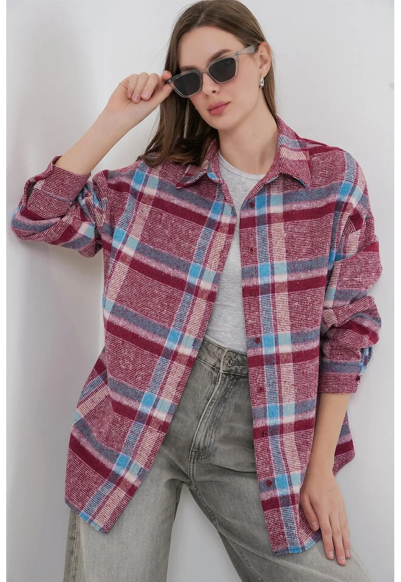Camasa HiCCUP, Regular Fit, mov, textil, Violet