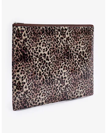 Etui cu animal print, Maro inchis/Negru/Maro taupe deschis